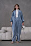 Women's Embroidered Summer Denim Bat Sleeve Two-Piece Set - 3