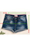 Women's Blue Denim Shorts - Size L - Mid Rise Rolled Hem - 2