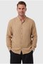 Camel 97% Cotton Muslin Fabric Breathable Summer High Collar Relaxed Fit Men's Shirt 2602620 - 5