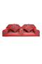 Arabic Majlis Floor Seating Set, Red Traditional Striped Pattern, Desert Theme Cushions with Pillows - 2