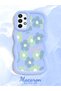 Samsung Galaxy A73 Compatible Case Camera Protector Blue Silicone Couple Phone Case Floral Pattern - 2