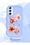 Samsung Galaxy A34 5g Compatible Case Camera Protector Blue Silicone Couple Phone Case Floral Pattern - 2