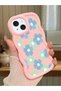 iPhone 14 Compatible Case Camera Protector Pink Silicone Couple Phone Case Floral Pattern