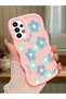 Samsung Galaxy A13 4g Compatible Case Camera Protector Pink Silicone Couple Phone Case Floral Pattern