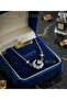 316L Steel Chain Silver Color Zircon Stone Crescent Heart Model Necklace - 4
