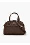 Solid Satchel Bag with Zip Closure