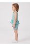 Girls Blue Floral Peplum Shorts Set - 3