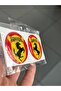 Motorcycle Reflector Sticker Round Ferrari Ati Label / Red Yellow Resin Filled - 3