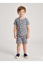 Boys Grey Football Print Shorts Set