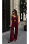 V-Neck Strappy Crop Top and High Waist Wide-Let Pants
