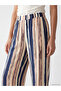 Mixed Striped Women's Trousers with Elastic Waist - 3