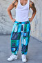 Men's Pleated Loose Shalwar Trousers with Elastic Waist and Cuffs - 3