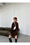 Women's Oversize Long Sweater and Flared Mini Skirt Knitwear Top and Bottom Set - Standard - 4