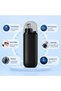 2-in-1 Electric Ear & Nose Hair Trimmer for Men & Women, USB Rechargeable Facial Hair & Eyebrow Trimmer, Dual Detachable Heads, Portable Painless Grooming Shaver - Black - 6
