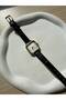 Minimal Leather Cord Women's Wristwatch Pan Black - 8