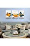 Abstract Golden Deer Landscape Triptych Canvas Wall Art 3 Panels | 30x40cm/12x16 inch Each | Gallery Wrapped Nature Wall Decor