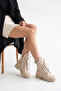 Lion Skin Women's Casual Winter Thick Soled Lace-Up and Zippered Boots - 2