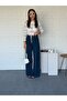 Gold Button High Waist Palazzo Jeans - 5