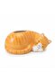 Orange & White Sleeping Cat Ceramic Napkin Holder – 23×15 cm