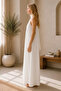 Women's Strappy Summer Embroidered Linen Dress - 3
