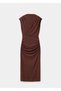 Drape midi elbise - 3