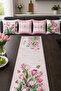 Pink Tulip Patterned Runner and Set of 4 Cushion Covers Just Bloom