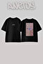 Kun Fayakun Design Back Printed Cotton Black Oversize T-Shirt