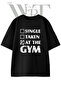 At the Gym Design Printed Unisex Black Oversize T-Shirt