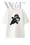 Motorcyclist Couple Design Printed Unisex White Oversize T-Shirt