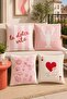Pink Lobster Patterned 4-Piece Throw Pillow Cover Set