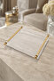 Crystal Mica Presentation Tray - Transparent Organizer with Gold Metal Handles 25X21 cm - 2