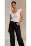 Women's Sleeves Double Layer Ruffle Front Back V-Neck Knitwear Blouse - 7