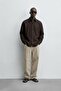 Men's Shirt Monarch Line Brown – Long Sleeve, Buttoned, Modern Relaxed Fit - 3