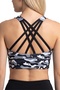 Women's Sports Bra – High Support, Cross Back, Removable Pads (Gray Camouflage) - 2