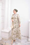 Green Half Buttoned Sleeves Elastic Skirt Layered Dress - 2