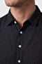 Black 97% Cotton Muslin Fabric Breathable Summer Comfortable Cut Men's Shirt 2602619 - 4