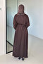 Basic Combed Cotton Dress - Brown - 6