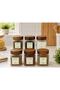 Labelled Acacia Lid 300 ml 6 Jars and 6 Mini Spice Spoons - 12 Piece Spice Set - 3