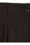 Brown High Waist Linen Blend Women's Pleated Shorts - 6