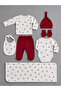 Cherry Patterned 7-Piece Newborn Hospital Discharge Set – 100% Cotton Baby Bodysuit Set