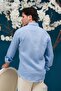 Regular Fit Buttoned Collar 100% Linen Raw Linen Summer Shirt - 4