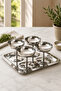 Stainless Steel 4-Piece Footed Bowl Luxury Square Tray Presentation Set Breakfast Bowl Jam Bowl Snack Bowl - 2