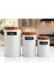 3 Piece Storage Jar Set,Food Container with Bamboo Lid,Metal Tea Coffee Sugar Kitchen Storage Container-Color Optional - 5