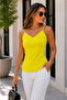 Summer Energy -V-Neck Thin Strap Basic Viscose Women's Blouse-Yellow - 3