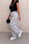 Two Pieces Black Gray Straight Leg Track Pants Baggy - 3