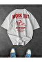 Men's Work Out Get in Shape Dumbbell Fitness Printed T-Shirt - 3