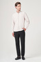 Beige Buttoned Collar Oxford Slim Fit Cotton Shirt 1004265284 - 2