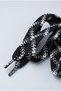 Black and White Zigzag Patterned Wide Knitted Shoelaces - 4