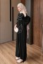 Women's Embroidered Linen Bat Sleeve Dress - 4