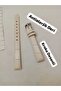 12 mm Compatible Watch Band, Off-White Color, Croco Patterned Model, Silver Color Buckle - 5